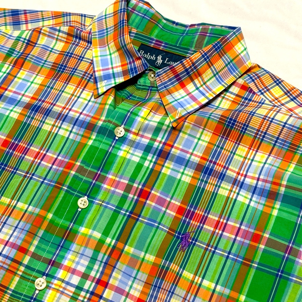 Ralph Lauren Polo shirt Plaid Men’s Large Short Sleeve